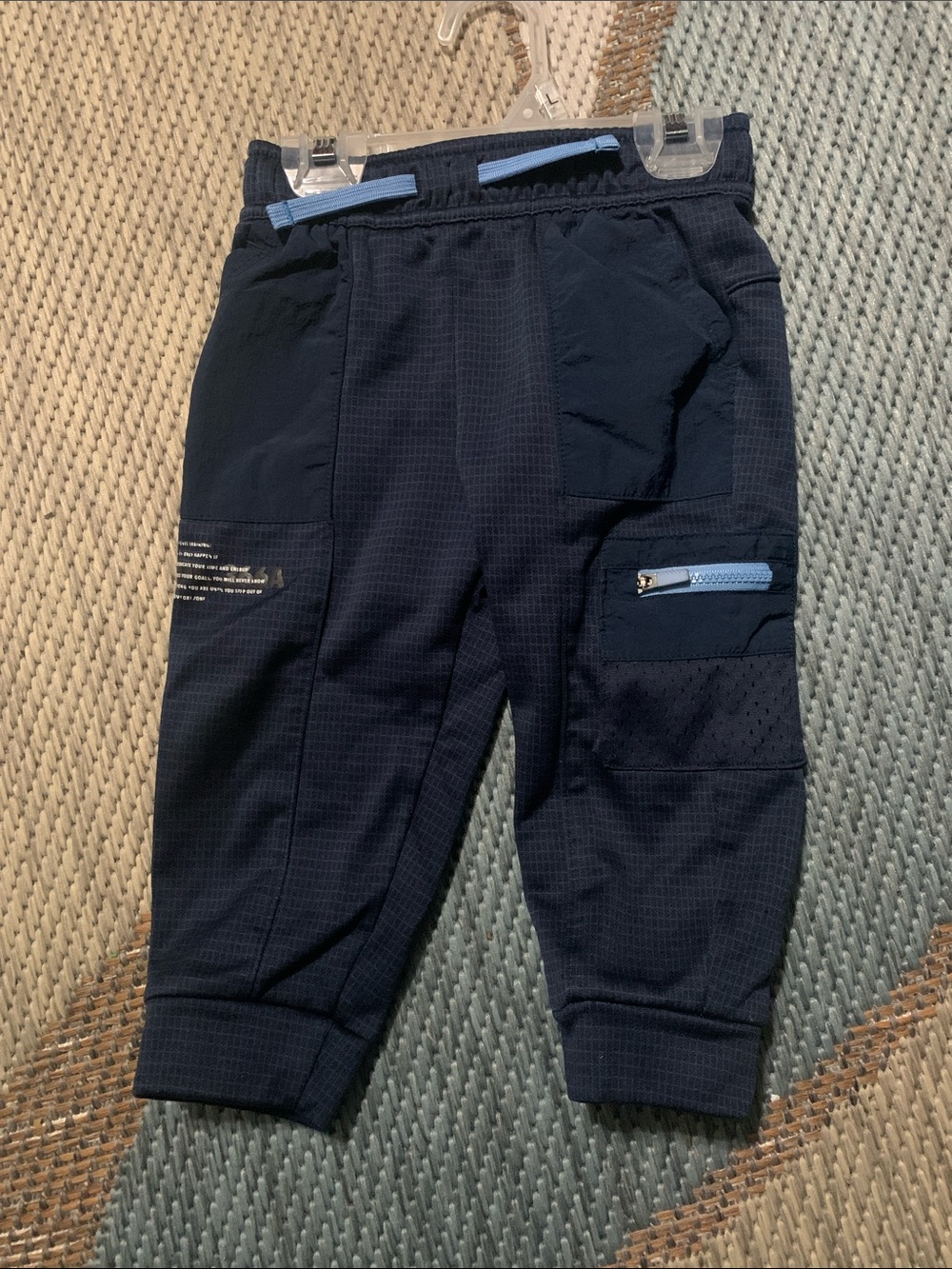Athletic Works Navy Jogger Pants with Light Blue Accents